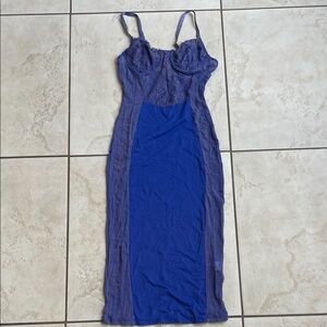 Elegant Blue Lace Dress